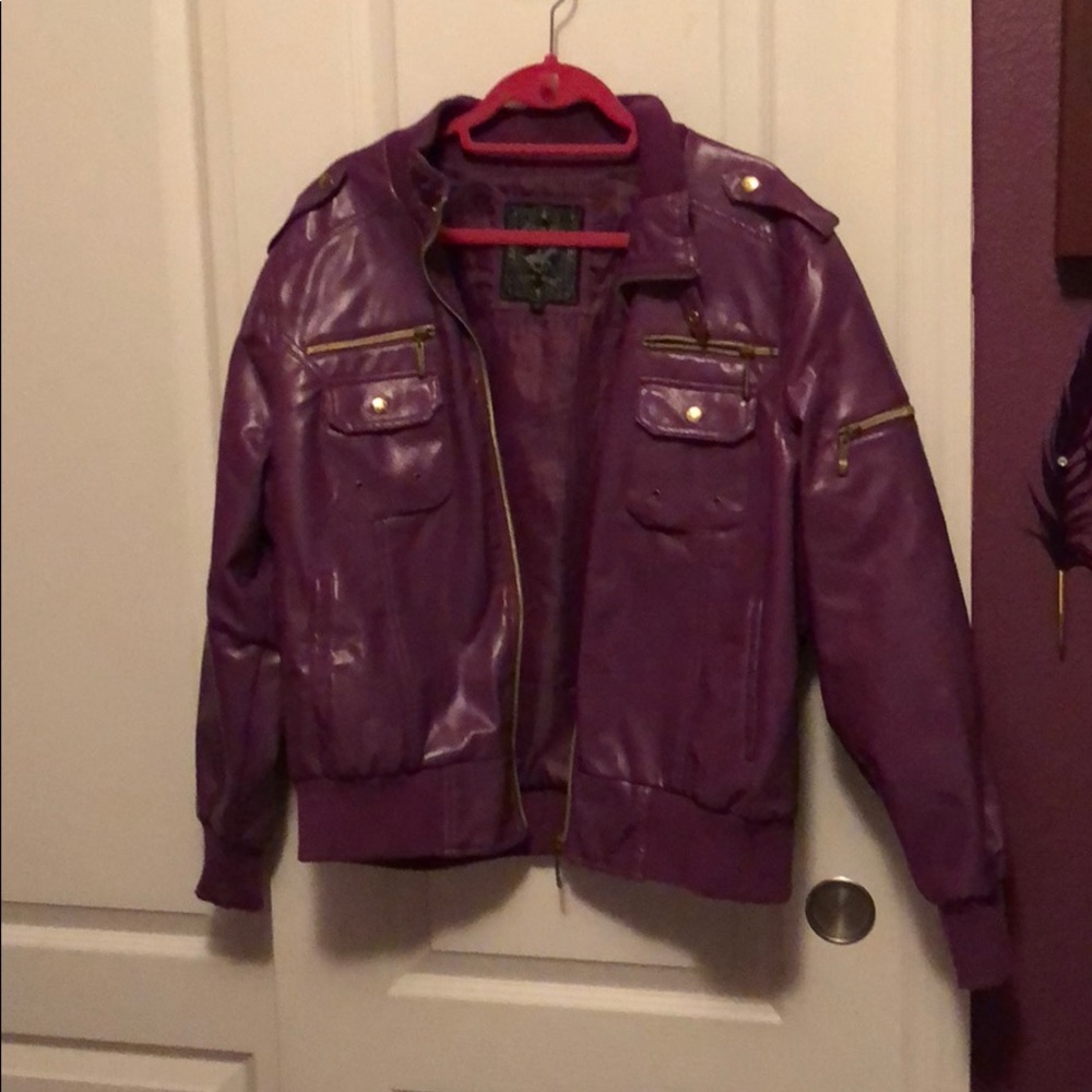 Purple Polo by Ralph Lauren faux leather jacket